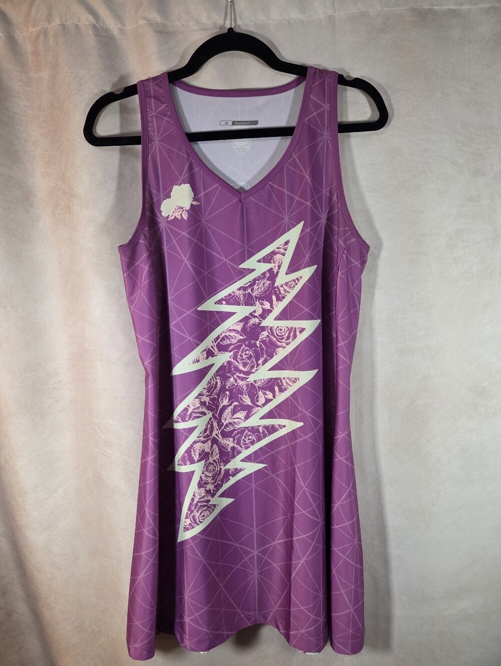 Grateful Dead Purple Floral Lightning-Print Women's Skater Dress